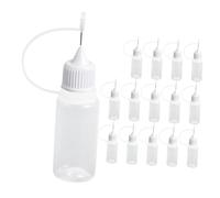 TEHAUX Set 15 Pezzi Flaconi Applicatori Trasparenti 10Ml Punta a Spillo Dispenser per Colla Contenitori per Progetti Fai da Te e Riparazioni Domestiche