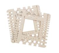 TEHAUX Set 2 Pezzi Righello di Misurazione in Legno per Uncinetto e Ferri da Maglia, Calibro Metrico e Imperiale per Filato e Aghi, Strumento Compatto per Artigianato e Cucito