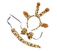 TEHAUX Set 3 Pezzi Fasce Per Chioma a Forma Di Giraffa Coda Cosplay e Fiocco Per Bambini, Accessori Per Feste in Maschera e Compleanni, Fascia Orecchie Animali Cartoon Morbida e Confortevole
