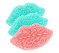 TEHAUX Set 3 Pezzi Spazzola per la Pulizia del Viso in Silicone Scrubber Esfoliante Delicato per Naso e Punti Neri Spazzola Portatile per la Pulizia Quotidiana della Colore Casuale
