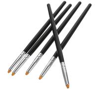 TEHAUX Set 5 Pezzi Pennelli per Laminazione Ciglia in Fibra e Legno Strumento per Lifting Ciglia da Donna Pennello Compatto e Portatile per Applicazione Balsamo e Colla Uso Trucco