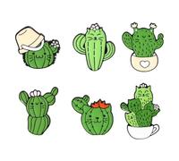 TEHAUX Set 6 Spille Donna Cat-shaped a Forma di Gatto e Cactus in Lega Verde, Spille Moda Versatili per Decorazione Abbigliamento e Regalo Creativo Stili multipli
