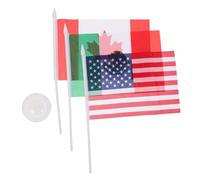 TEHAUX Set Bandiere da Tavolo Nord America con Base in Metallo, Mini Bandiere Usa, Canada e Messico per Eventi Aziendali e Decorazioni Ufficio