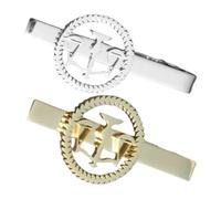 TEHAUX Set di Fermacravatta da Uomo in Acciaio Inossidabile Design Bilancia della Giustizia, Clip Fermacravatte in Metallo Argento e Oro per Abiti Formali, Accessori Eleganti