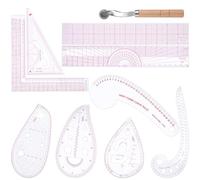 TEHAUX Set di Righelli da Cucito Righello Flessibile in Plastica Curva Francese Scala Chiara per Cucito e Modelli di Tessuto, per Appassionati di Sartoria