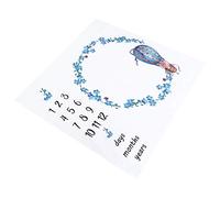 TEHAUX Sfondo Fotografico per Ragazzo Ragazza Traguardi Mensili, Coperta Mensile per Tappe Fondamentali, Accessorio per Fotografia Orsetto Floreale