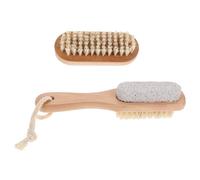 TEHAUX Spazzola per Piedi e Unghie Set Pulizia Spa e Doccia per Legno e Rimuove Sporco da Mani e Piedi con Pietra Pomice Beige Resistente