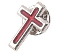 TEHAUX Spilla a Croce Religiosa Smaltata Rossa, Spilla da Abito e Cappotto Leggera per Comunione e Battesimo, Accessorio Regalo Bomboniera Cristiana per Donna e Uomo
