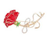 TEHAUX Spilla a Forma di Garofano Strass Scintillanti, Accessorio Gioiello per Festa della Mamma, da Indossare su Cappotti e Abiti Formali, Elegante Spilla Floreale per Donna