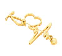 TEHAUX Spilla Creativa a Forma di Cuore Stetoscopio Spilla Chic con Pietre Distintivo Unico per Feste Cosplay e Uso Quotidiano Accessorio Elegante per Abbinare Abbigliamento e Borse