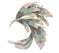 TEHAUX Spilla da Bavero Donna Piuma Decorativa in Metallo Resistente Spilla per Sciarpa e Scialle Elegante per Giacche Cappotti e Accessori Moda per Eventi e Regali Raffinati