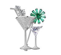 TEHAUX Spilla Decorativa da Cocktail in Metallo Strass, Accessori per Feste e Matrimoni, Gioielli Eleganti per Signore