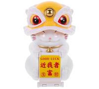 TEHAUX Statuetta Gatto Solare a Testa Mobile in Plastica, Decorazione | Ricarica Autonoma Luce, Stile Cartone Moderno, per Scrivania, Auto e Scaffale, Portafortuna