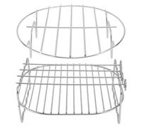 TEHAUX Supporto Doppio Accessorio per Cottura e Raffreddamento Biscotti in Acciaio Inossidabile per Friggitrice ad Aria 3.2qt-5.8qt per Picnic e Incontri di Gruppo