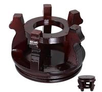 TEHAUX Supporto per Piante in Legno Solido, Portavaso Singolo Rotondo 12 Cm Interno, Base Stabile per Interni ed Esterni Design Rustico e capacità di Carico 30 kg