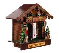 TEHAUX Termometro da Parete come Decorazione da Parete con Igrometro e Barometro in Legno Elegante, Resistente, per Uso Interno ed Esterno per Casa e Ufficio