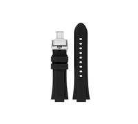 TEHDFG Cinturino in Gomma a sgancio rapido Compatibile con Il Cinturino in Silicone Maurice Lacroix AI1108 AIKON Series AI6008 AI6007 AI6038 AI6058 6006(Black Silver,AI6038)