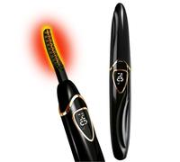 Tehoi Pinza elettrica riscaldata per ciglia, indicatore di temperatura a LED, gamma di controllo 60-90 ℃, ricaricabile USB, ideale per la cura naturale della bellezza per le donne (Black+Gold)