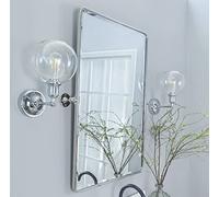 TEHOME Specchio da bagno rettangolare con perno cromato, 50,8 x 76,2 cm, con cornice in metallo, inclinabile, smussato