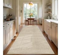 TEHWDAIYOU Lungo Tappeto da Cucina Tappeto Passatoia per Corridoio Largo Tappeti Runner Antiscivolo e Lavabile Tappetino Passatoia Tappeto Ingresso per Corridoio Entrata, Beige, 60 x 140 cm
