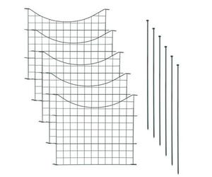 Teichzaun Recinzione Unterbogen 11tlg Set Steccato 5 Elementi Recinzione,Grata