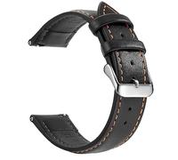 TEidea Cinturino Per Orologio In Pelle Con Cinturino A Sgancio Rapido Da 18Mm/20Mm/22Mm, Argento arancione nero, 20mm