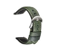 TEidea Cinturino per Orologio in Pelle Retrò Cinturino per Cinturino in Pelle di Cavallo Pazzo Cinturino per Orologio a Sgancio Rapido Cinturino per Orologio 20 22 24mm, Verde (argento), 20mm
