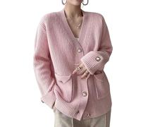 TEidea Donna Cardigan Cardigan A Maglia A V Sciolto Autunno E Inverno per Donne, Giacca da Maglione, Maglione A Maglia per Donne-P-Taglia Unica