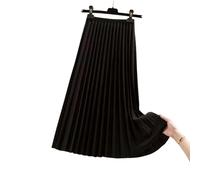 TEidea Gonna Jeans Donna Donna Midi Gonne Eleganti E Versatili A Vita Alta Midi Gonna Plissettata per Le Donne-Nero-M