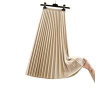 TEidea Gonna Jeans Donna Donna Midi Gonne Eleganti E Versatili A Vita Alta Midi Gonna Plissettata per Le Donne-Albicocca-S