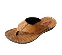 TEidea Infradito Uomo Pantofole Estive Maschili Esterni di Grandi Dimensioni con Le Pannelli Non Sandali Senza Slip per Spiagge Casual-Marrone Chiaro-42