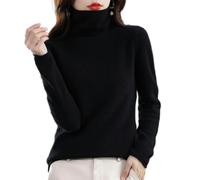 TEidea Maglione Donna Maglia Collo A Tartaruga delle Donne Maglione per Le Donne - Cozy E alla Moda Pullover delle Donne Top-Nero-XXL