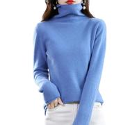 TEidea Maglione Donna Maglia Collo A Tartaruga delle Donne Maglione per Le Donne - Cozy E alla Moda Pullover delle Donne Top-Blu-M