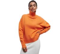 TEidea Maglione Donna Maglioni Donna: Maglione A Maglia per Le Donne-Spessa E Calda, Manica Lunga Pullover A Maglia Donne-Arancia-L