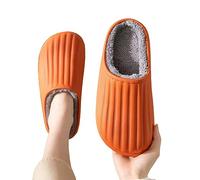 TEidea Pantofole Donna Invernali Scarpe Invernali Impermeabili in Cotone per Le Donne-Antiscivolo Indoor per Le Coppie-Aranciaa-36-37(Fit 35-36)