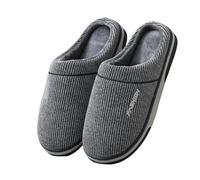 TEidea Pantofole Uomo Invernali Pantofole in Cotone Caldo Invernale per Uomini, Pantofole da Interno di Grandi Dimensioni ， Pantofole-Grigio A-50-51