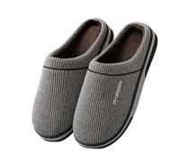 TEidea Pantofole Uomo Invernali Pantofole in Cotone Caldo Invernale per Uomini, Pantofole da Interno di Grandi Dimensioni ， Pantofole-caffè A-48-49