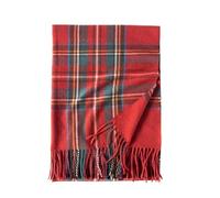 TEidea Sciarpa Donna Scialle A Quadri in Stile Britannico - Sciarpa Invernale Calda E Spessa per Le Donne-Griglia Rossa-180-65 Cm