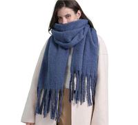 TEidea Sciarpa Donna Sciarpa Lunga Lunga Addensata per Le Donne Cashmere Artificiale Invernale Caldo Sciallone A Magazzino Grande （220 * 50 Cm）-Blu-220X50 Cm