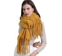 TEidea Sciarpa Donna Sciarpa Lunga Lunga Addensata per Le Donne Cashmere Artificiale Invernale Caldo Sciallone A Magazzino Grande （220 * 50 Cm）-Giallo-220X50 Cm