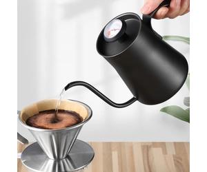 Teiera a goccia caffè design elegante con indicatore di temperatura e beccuccio
