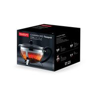 Teiera - Bodum - Chambord - 1 L - Vetro - Acciaio inossidabile - Grigio