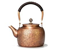 Teiera/bollitore in rame in stile vintage con incisione
