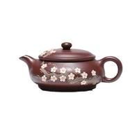 Teiera classica in argilla viola da 120 ml, fatta a mano, con fiori di prugna, minerale grezzo, fango viola, bollitore per tè, tè, latte, caffè, teiera da ufficio