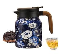 Teiera con filtro integrato,contenitore metallico 1L con manico ergonomico, bollitore da tè all'ingrosso, accessorio vintage per tè caldo, per casa, ufficio, cucina, campeggio, ristorante, regali