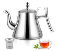 Teiera con Infusore, Teiera con Filtro 1L, Teiera in Acciaio Inossidabile con Filtro, Teiera Induzione per Tè Sfuso e Bustine, Utilizzabile su Piani Cottura a Induzione