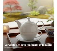 Teiera con Tazza Impilabile Salvaspazio Set da Tè per uno Design Compatto