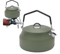 Teiera da campeggio, 1 l, resistente al calore, in acciaio inox, bollitore portatile per caffè, tè, teiera riutilizzabile per escursioni
