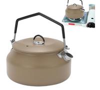 Teiera da campeggio, 1 l, resistente al calore, in acciaio inox, bollitore portatile per caffè, tè, teiera riutilizzabile per escursioni