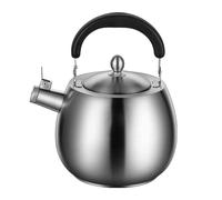 Teiera for fornelli, bollitore con fischietto, bollitore spazzolato con manico, bollitore for fornelli a gas, fornelli a induzione, fornelli a fuoco aperto (5L)